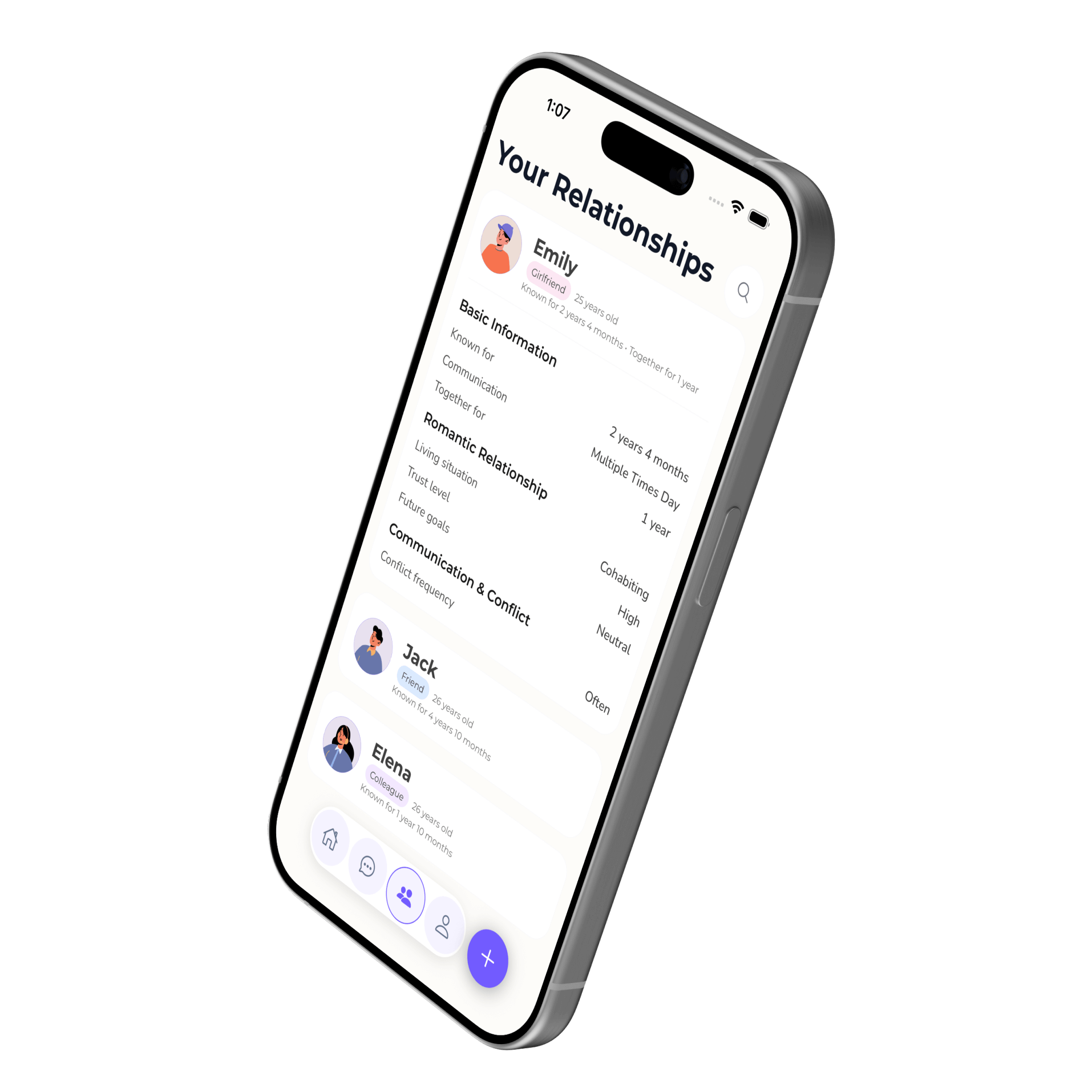 Zoe App - Relationship Profiles